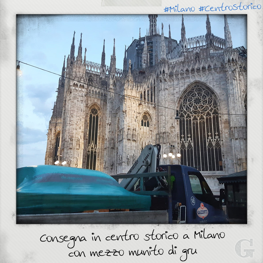 Crane truck in Milan